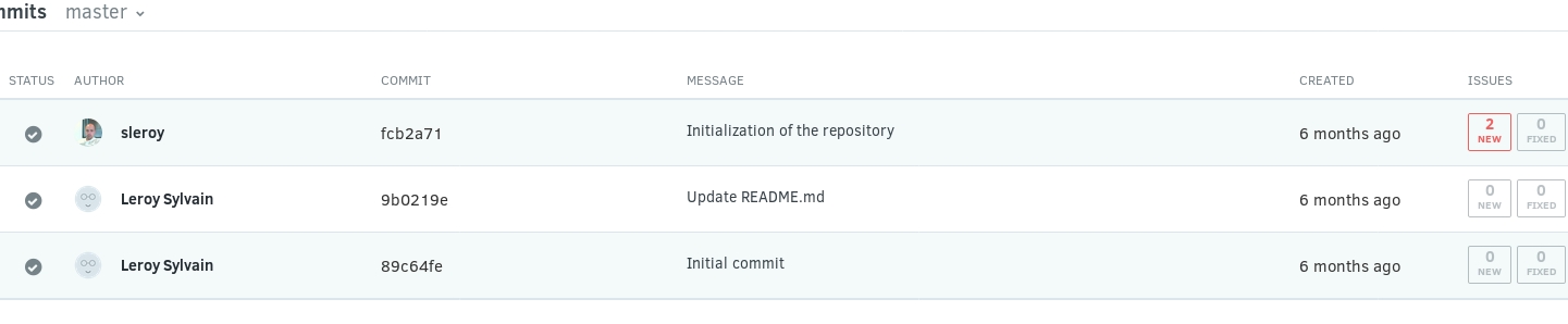 Per-commit analysis