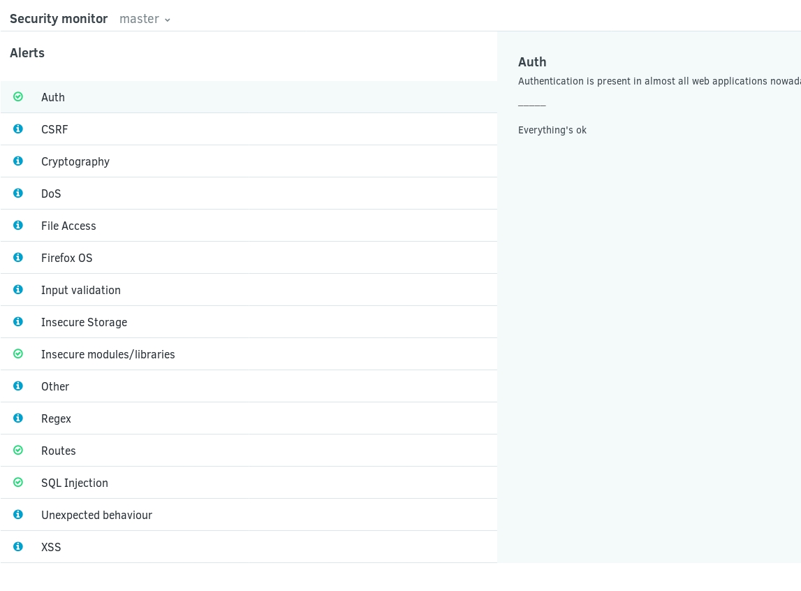 Codacy Security dashboard