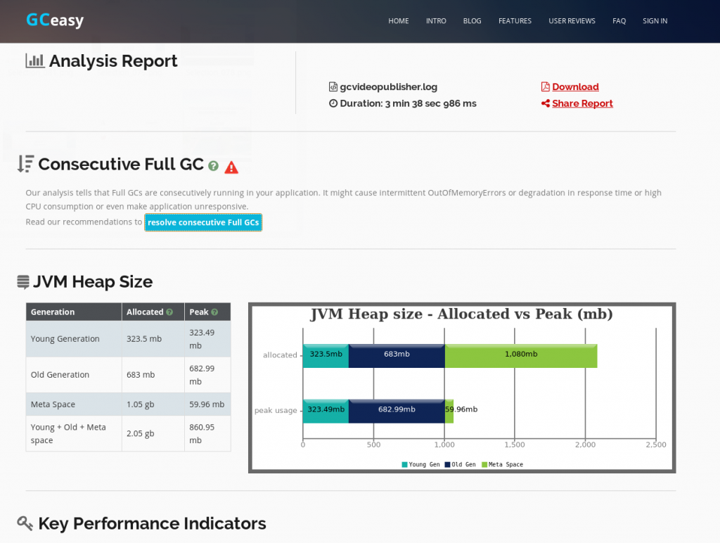 GC Log Analyzer : report