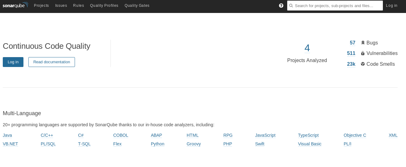 SonarQube platform 7.2