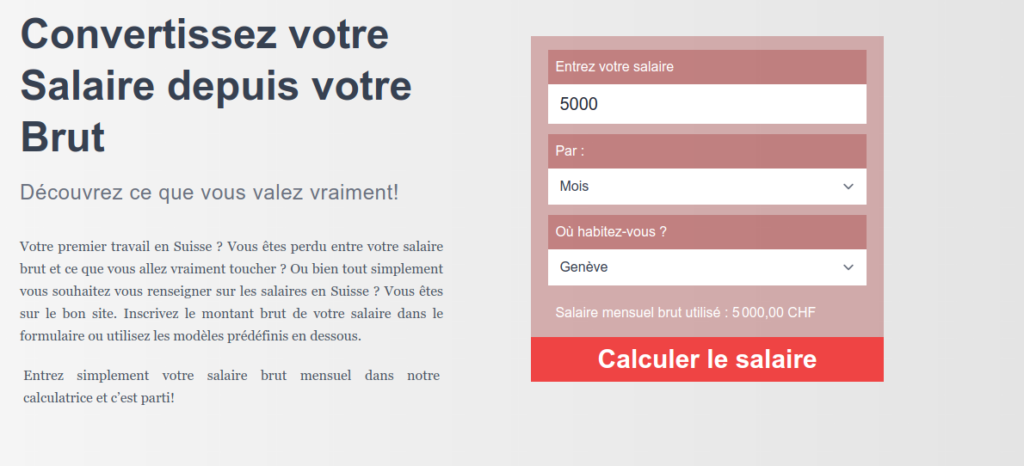 Calculer votre salaire en Suisse