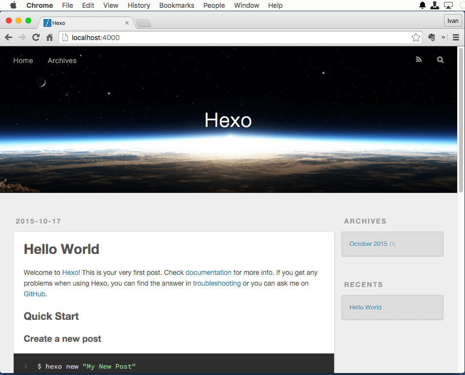 Hexo command line