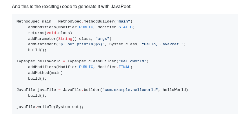 Which framework to generate source code ?