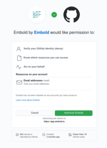 Embold : permissions