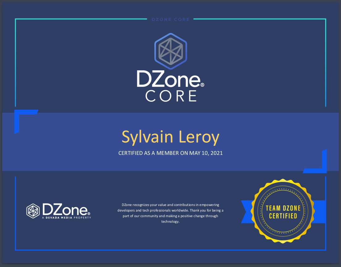 DZone certificate picture